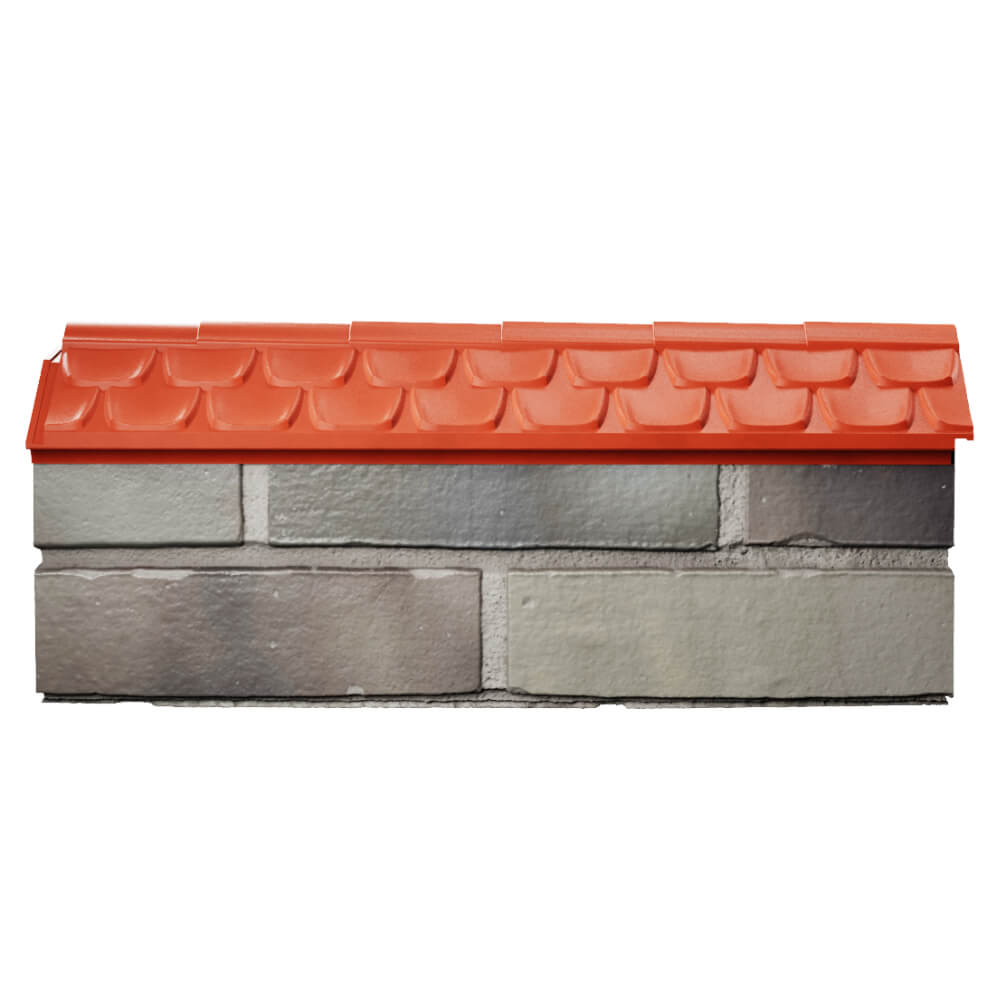 Парапет Zking Эльбрус Красный с посадкой на 0.5 кирпича (130мм) в Сочи фото