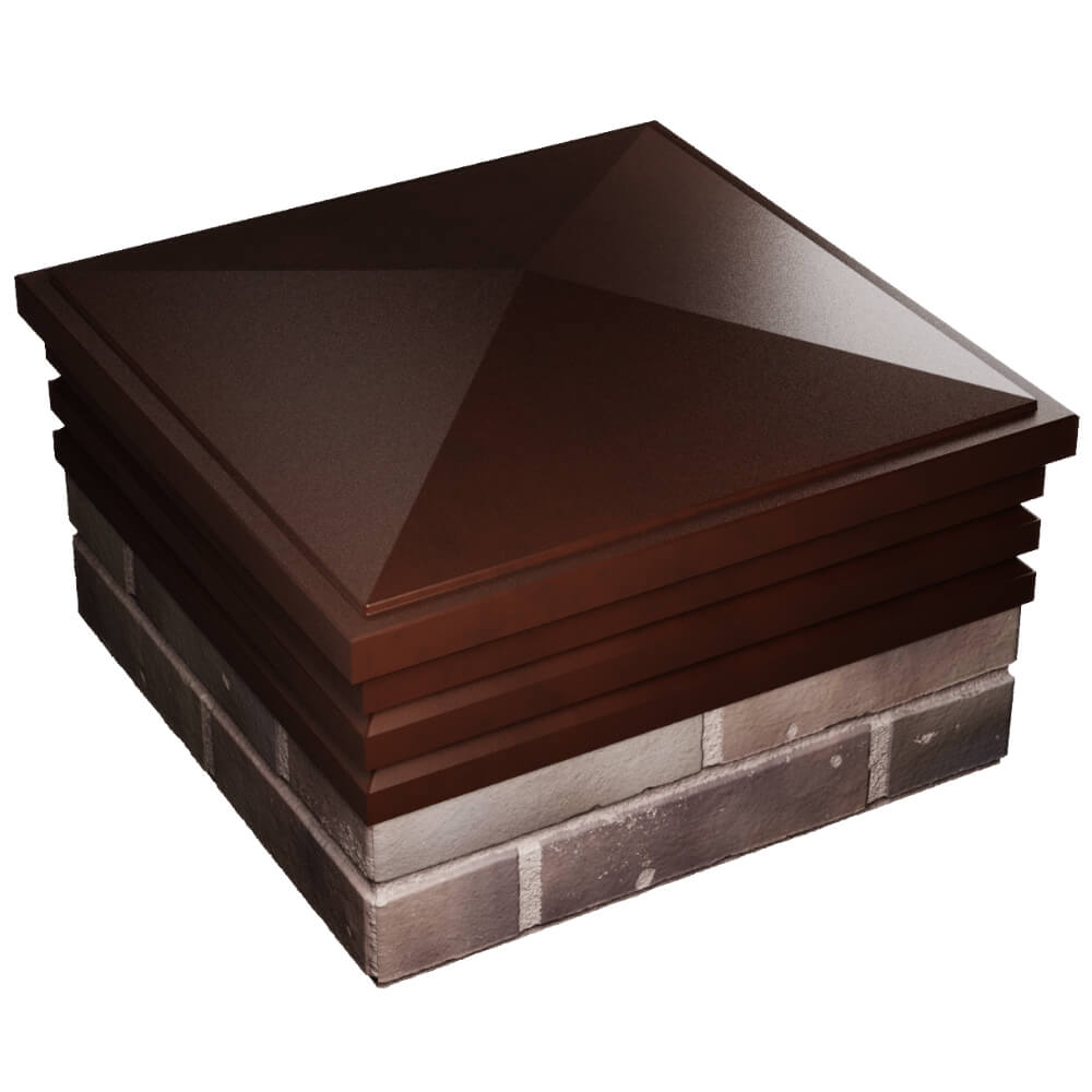 Колпак Zking Бона ХайТек Коричневый на столб 2х2 кирпича (513х513мм) в Сочи фото