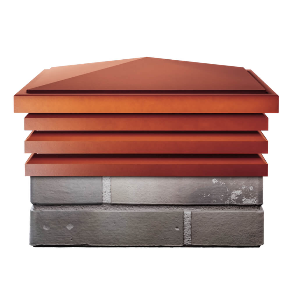 Колпак Zking Бона ХайТек Красный на столб 1.5х1.5 кирпича (385х385мм) Сочи фото