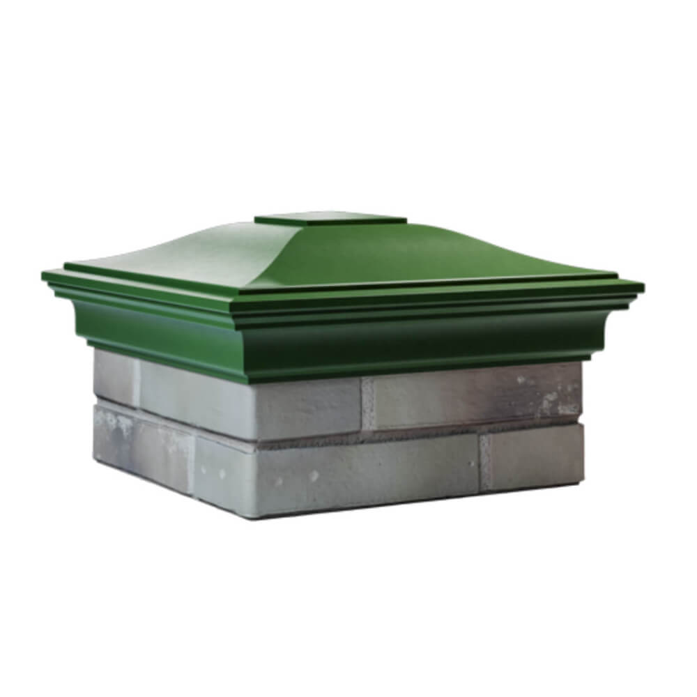 Колпак Zking Монблан Зеленый на столб 1.5х1.5 еврокирпича 0.7НФ (355х355мм) в Сочи фото