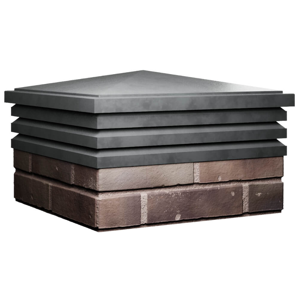 Колпак Zking Бона ХайТек Серый на столб 2х2 кирпича (513х513мм) в Сочи фото