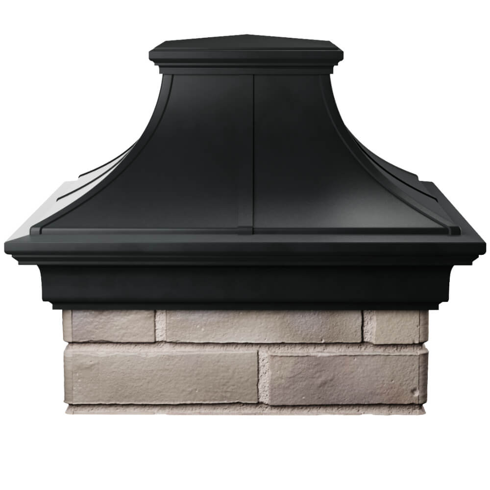 Колпак Zking Монблан Премиум Черный на столб 1.5х1.5 кирпича (385х385мм) Сочи фото