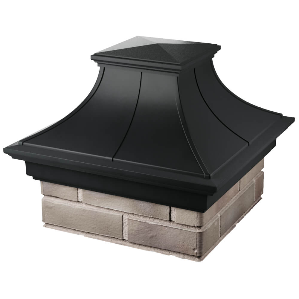 Колпак Zking Монблан Премиум Черный на столб 1.5х1.5 кирпича (385х385мм) в Сочи фото