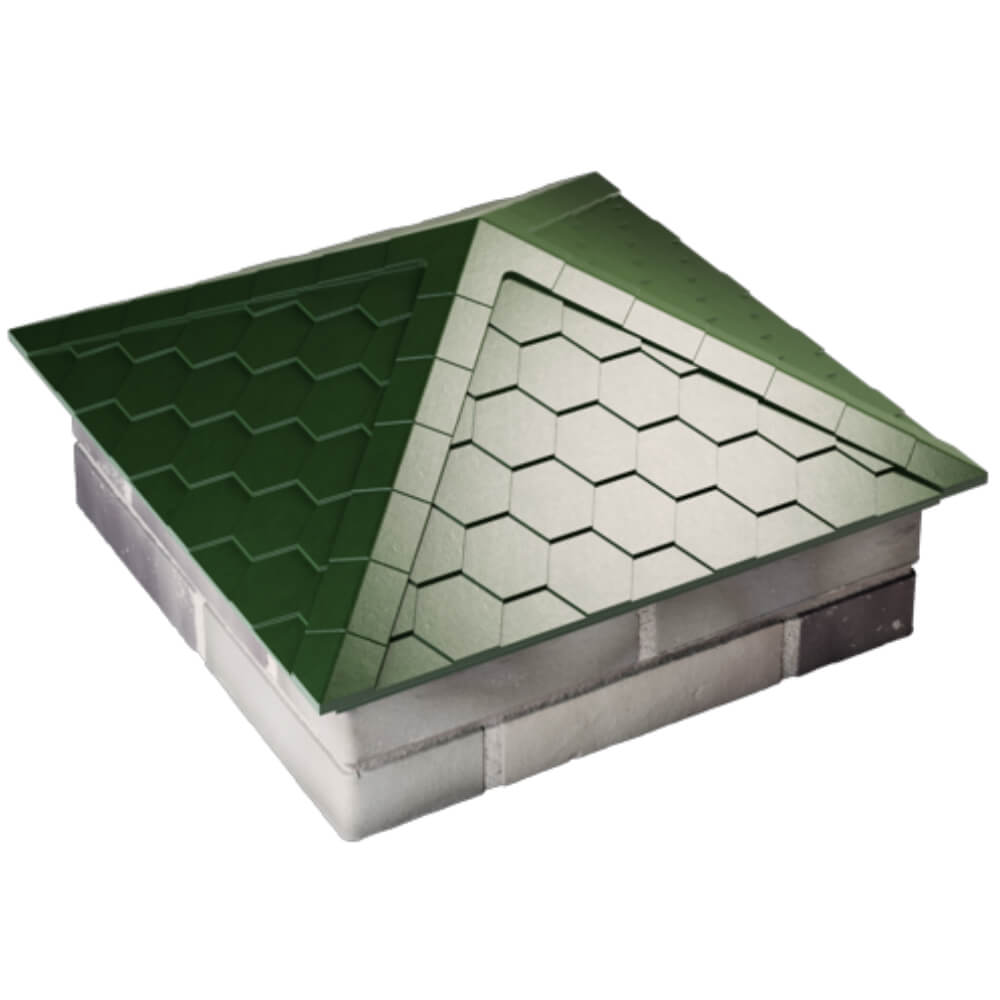 Колпак Zking Эверест Зеленый на столб 2х2 кирпича (535х535мм) Сочи фото
