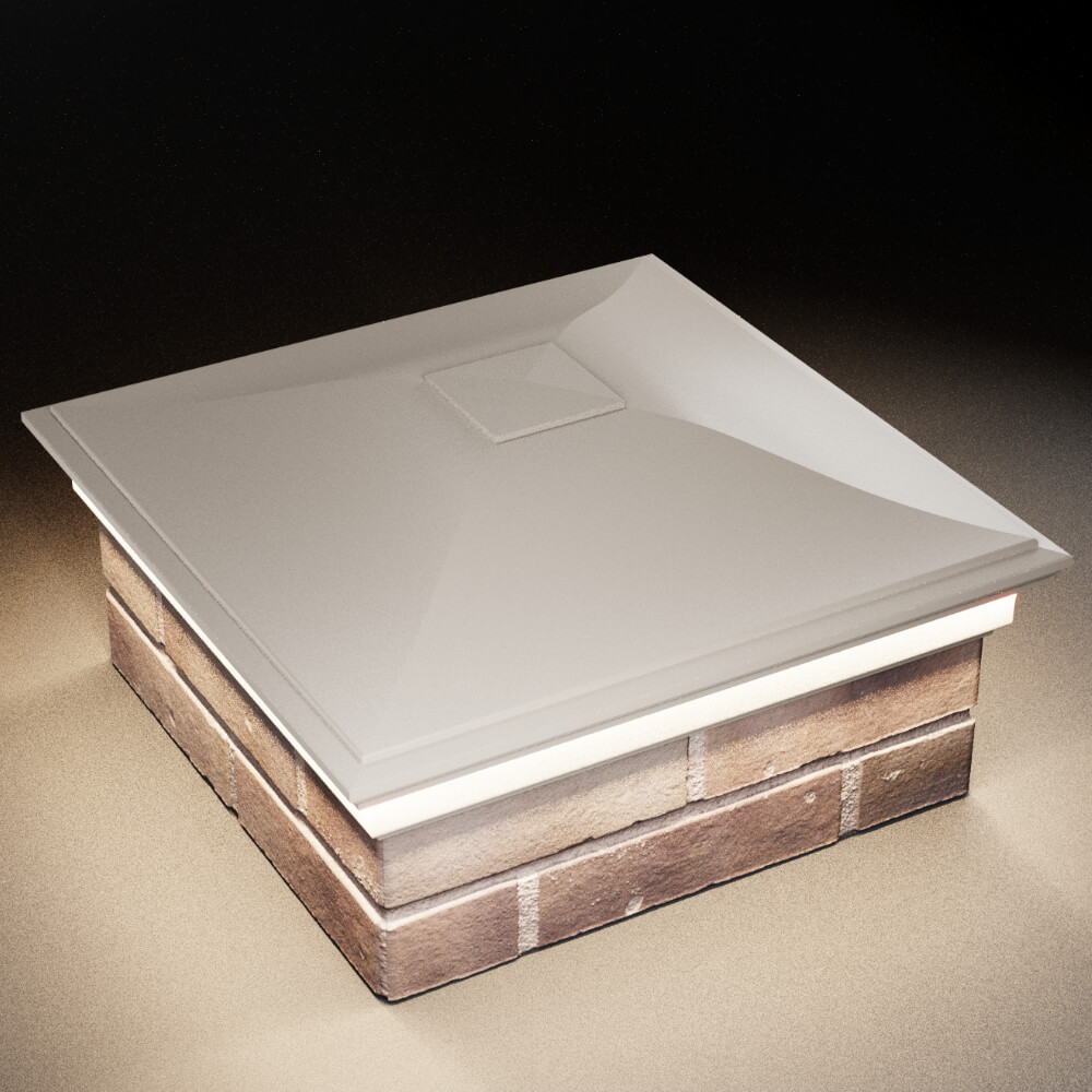 Колпак Zking Монблан Бежевый на столб 2х2 кирпича (515х515мм) c подсветкой в Сочи фото