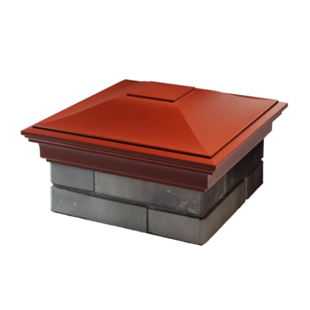 Колпак Zking Монблан Красный на столб 1.5х1.5 еврокирпича 0.7НФ (355х355мм) в Сочи фото