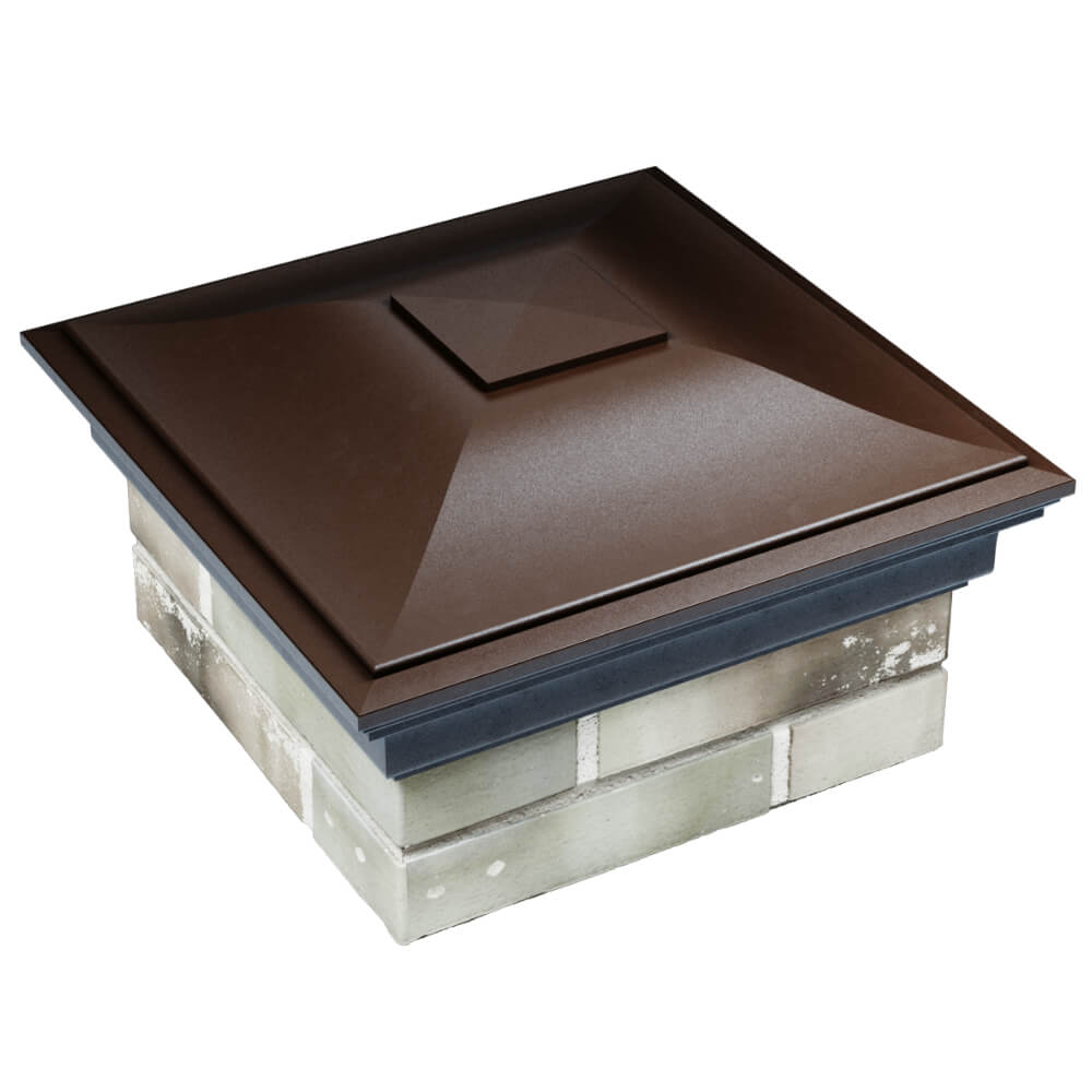 Колпак Zking Монблан Коричневый на столб 1.5х1.5 кирпича (385х385мм) в Сочи фото