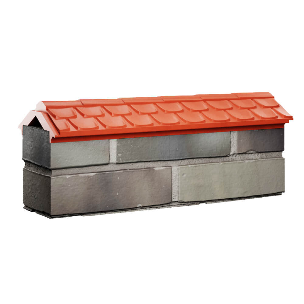 Парапет Zking Эльбрус Красный с посадкой на 0.5 кирпича (130мм) Сочи фото
