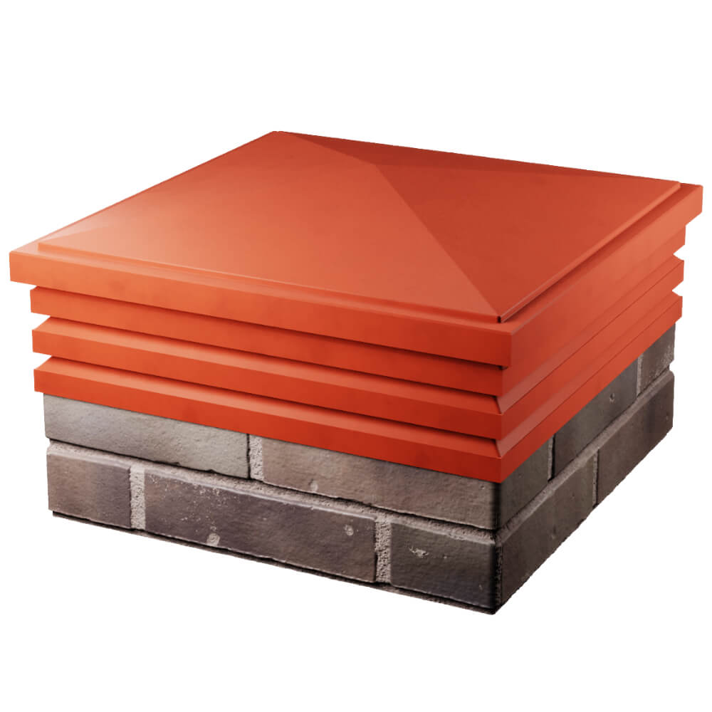 Колпак Zking Бона ХайТек Красный на столб 2х2 кирпича (513х513мм) в Сочи фото