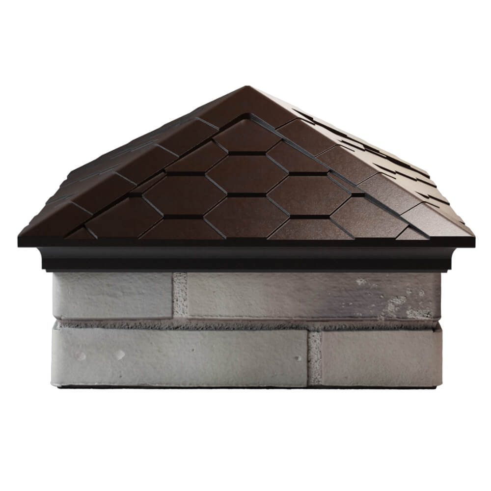 Колпак Zking Эверест Коричневый на столб 1.5х1.5 кирпича (390х390мм) Сочи фото