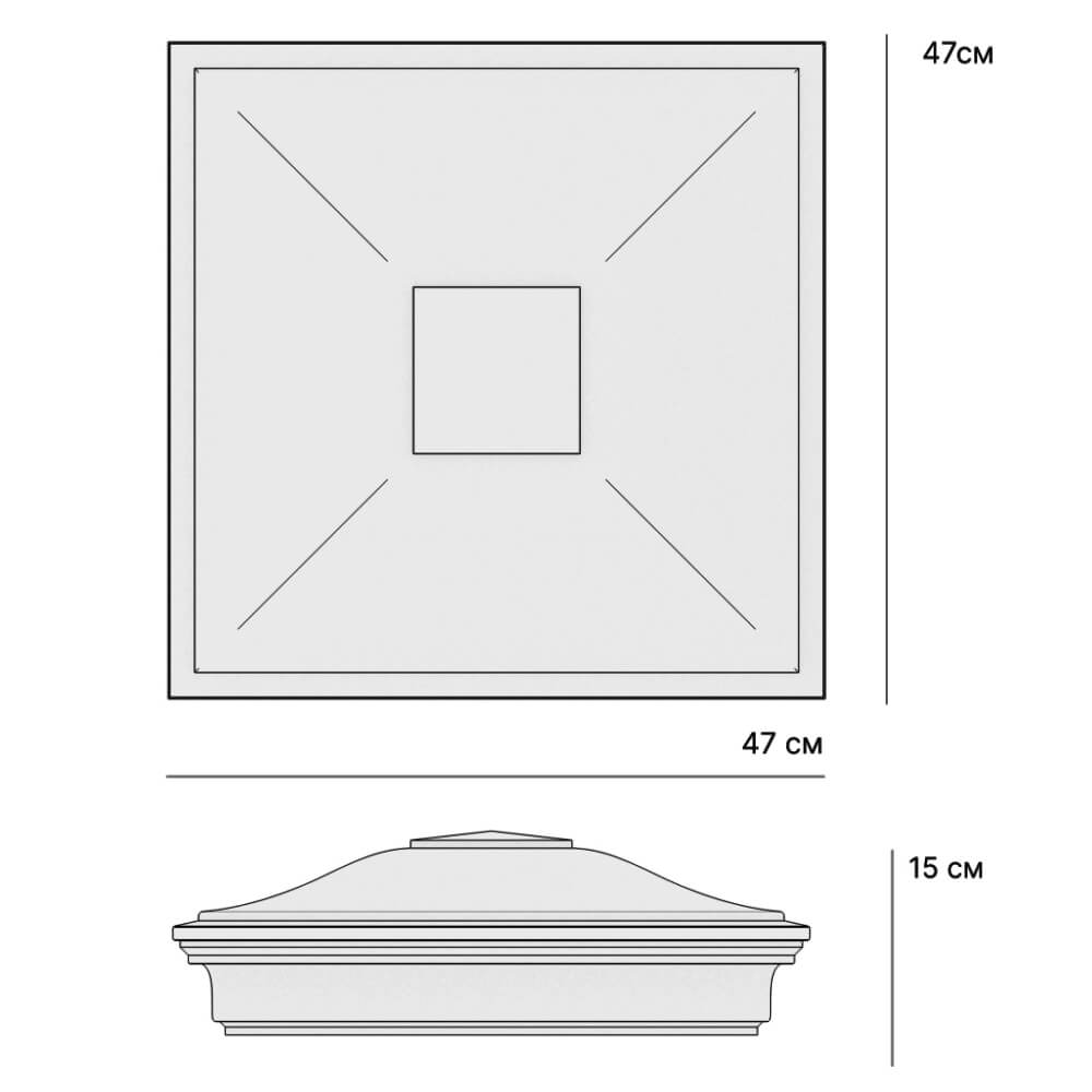 Колпак Zking Монблан Красный на столб 1.5х1.5 кирпича (385х385мм) в Сочи фото