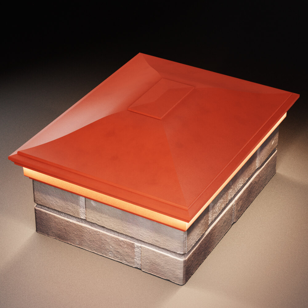 Колпак Zking Монблан Красный на столб 2х1.5 кирпича (515х385мм) c подсветкой в Сочи фото