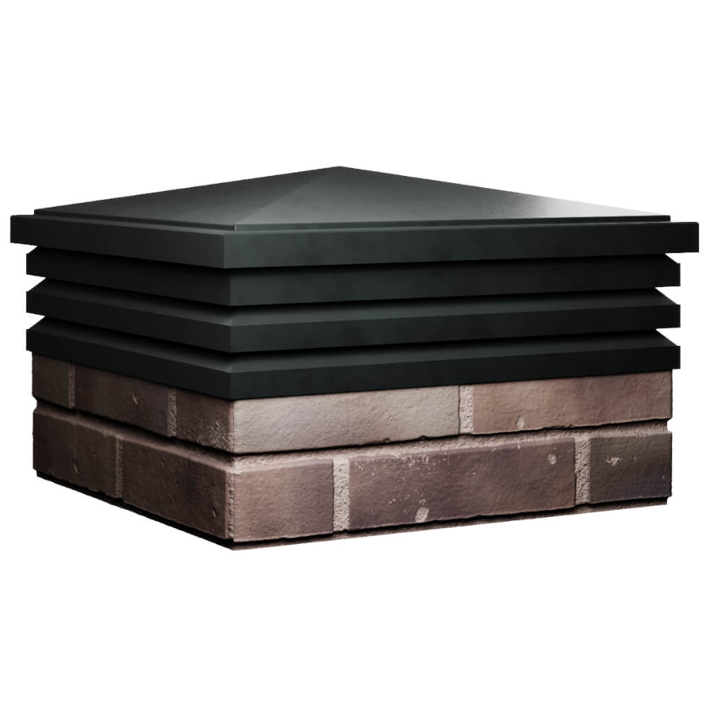 Колпак Zking Бона ХайТек Черный на столб 2х2 кирпича (513х513мм) в Сочи фото