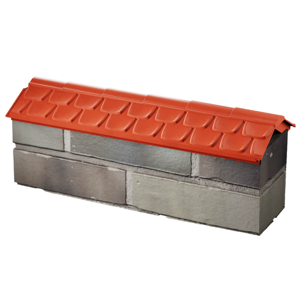 Парапет Zking Эльбрус Красный с посадкой на 0.5 кирпича (130мм) в Сочи фото