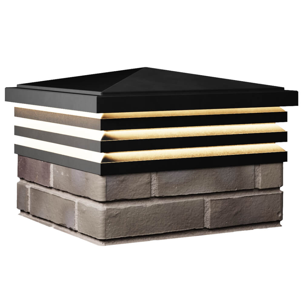 Колпак Zking Бона ХайТек Черный на столб 1.5х1.5 кирпича (385х385мм) с подсветкой в Сочи фото