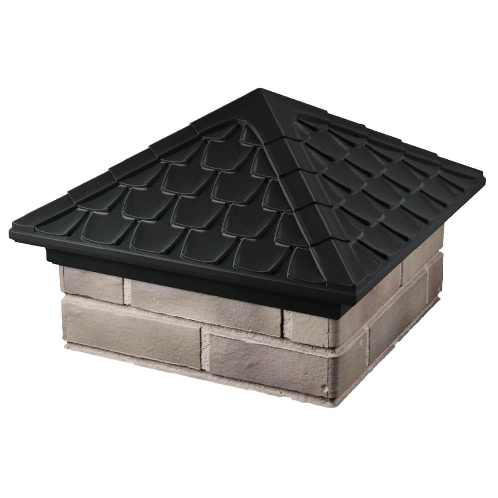 Колпак Zking Эльбрус Черный на столб 1.5х1.5 кирпича (385х385мм) в Сочи фото