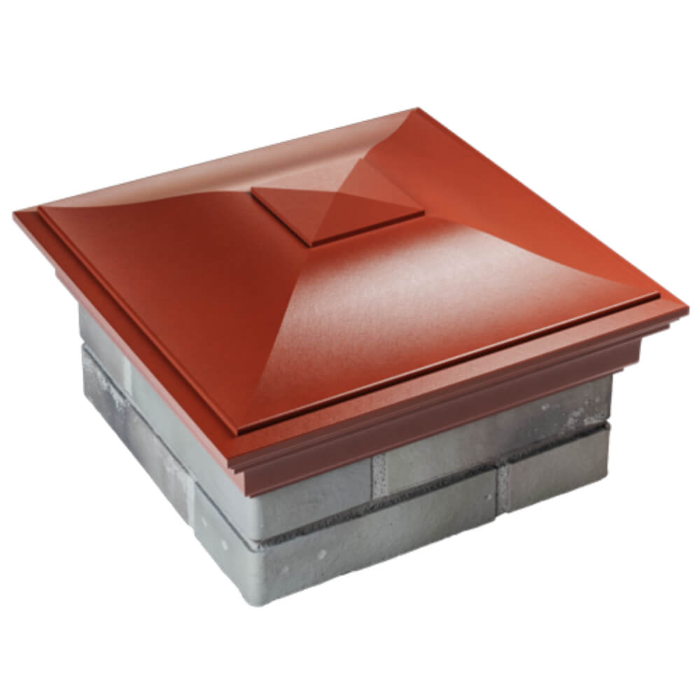 Колпак Zking Монблан Красный на столб 1.5х1.5 кирпича (385х385мм) в Сочи фото