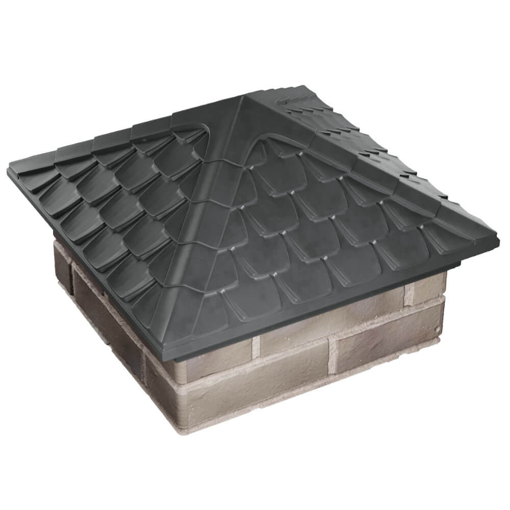 Колпак Zking Эльбрус Серый на столб 1.5х1.5 кирпича (385х385мм) в Сочи фото