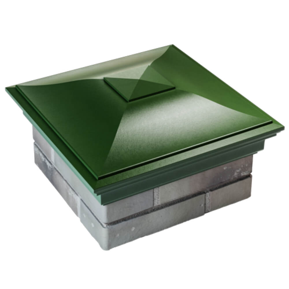 Колпак Zking Монблан Зеленый на столб 1.5х1.5 кирпича (385х385мм) в Сочи фото