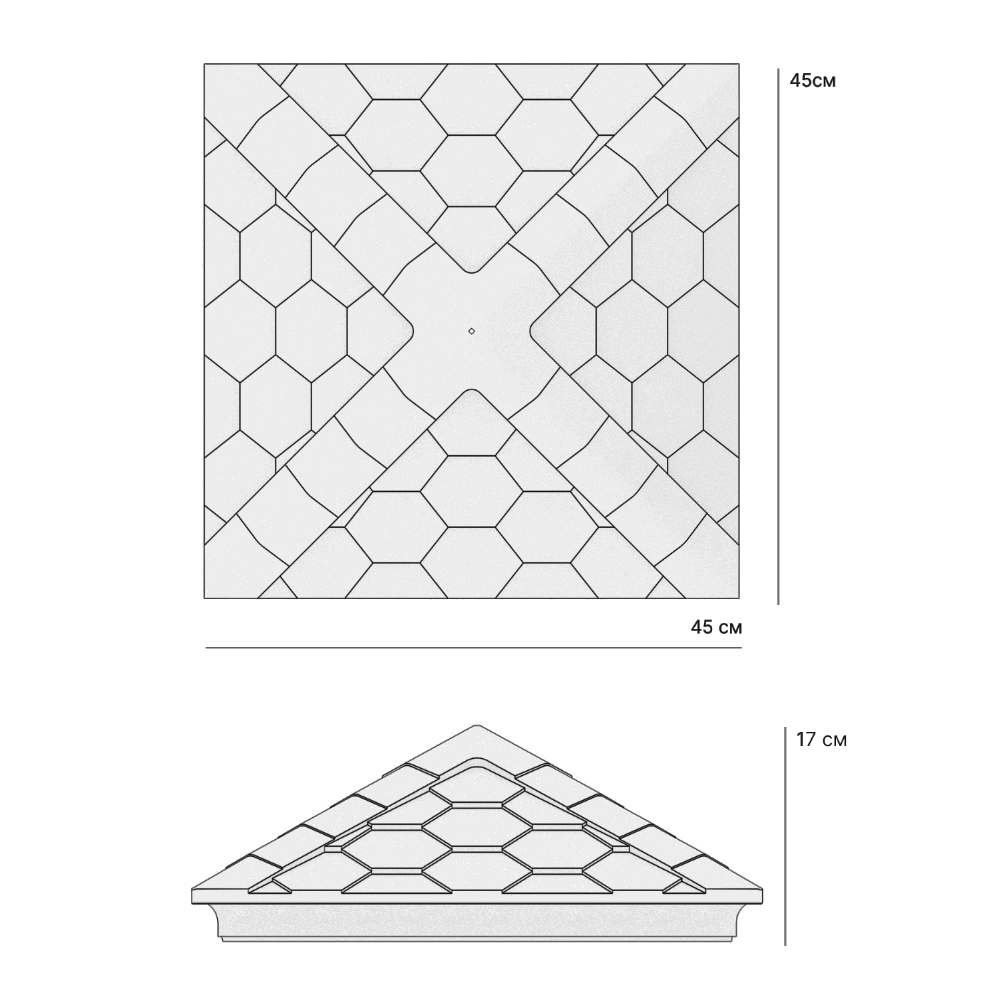 Колпак Zking Эверест Черный на столб 1.5х1.5 кирпича (390х390мм) в Сочи фото