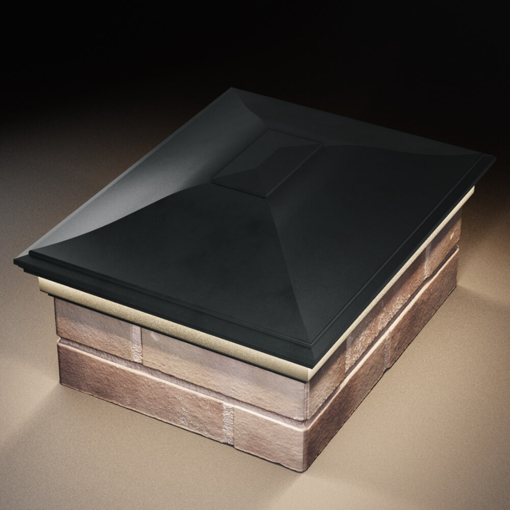 Колпак Zking Монблан Черный на столб 2х1.5 кирпича (515х385мм) c подсветкой в Сочи фото