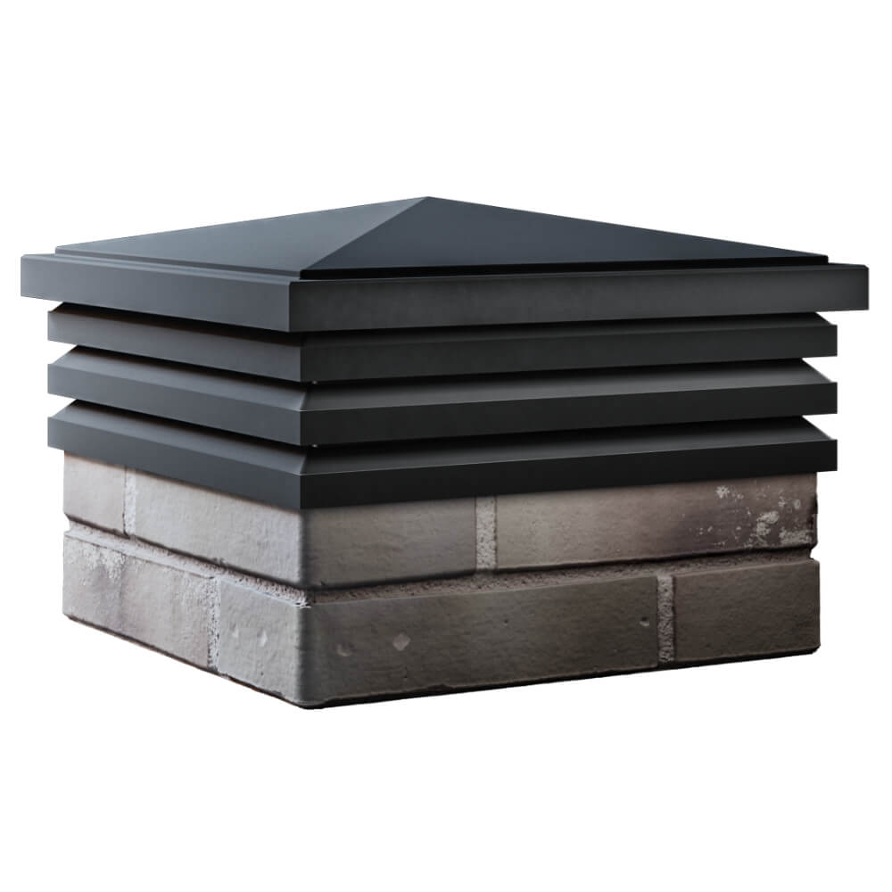 Колпак Zking Бона ХайТек Черный на столб 1.5х1.5 кирпича (385х385мм) в Сочи фото