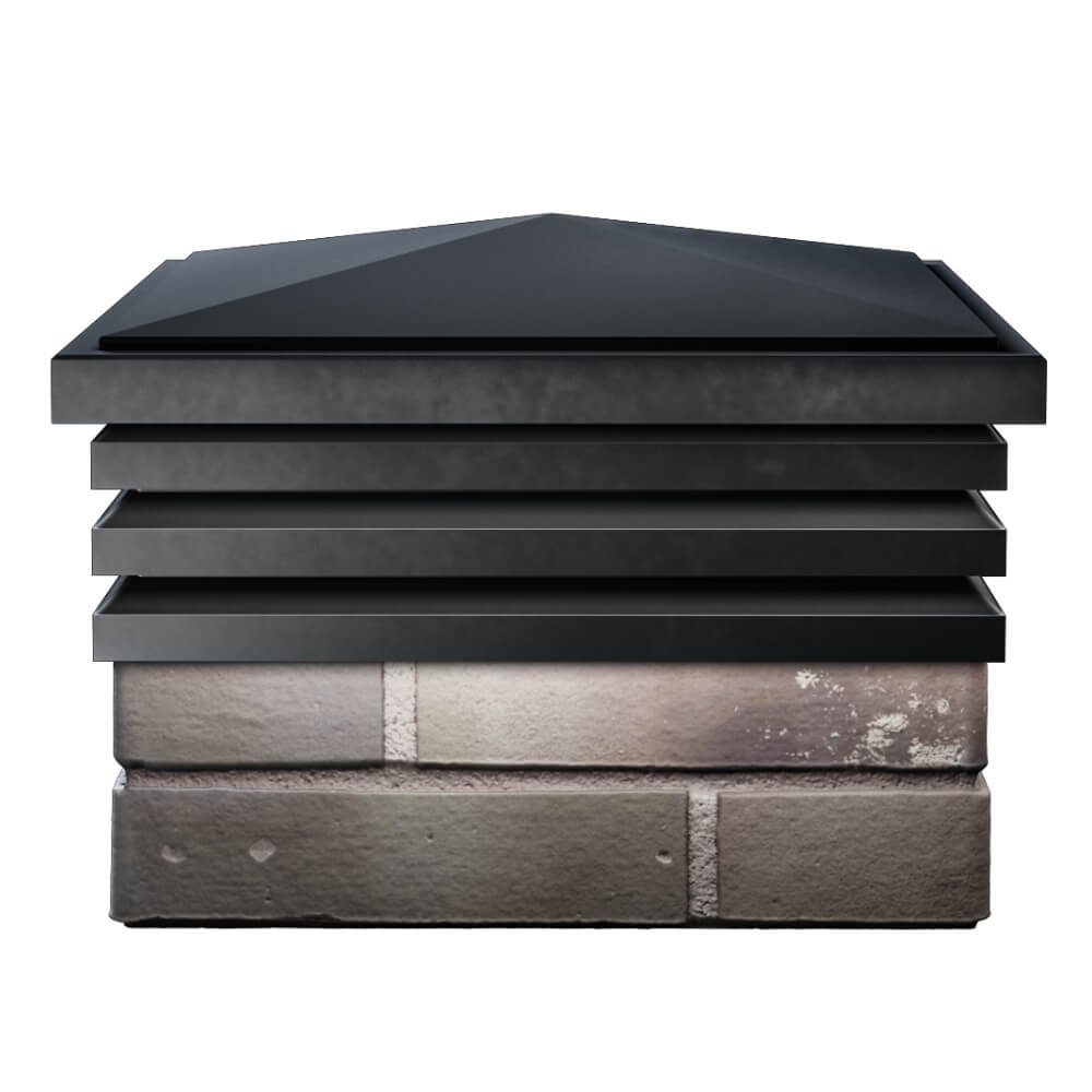 Колпак Zking Бона ХайТек Черный на столб 1.5х1.5 кирпича (385х385мм) Сочи фото