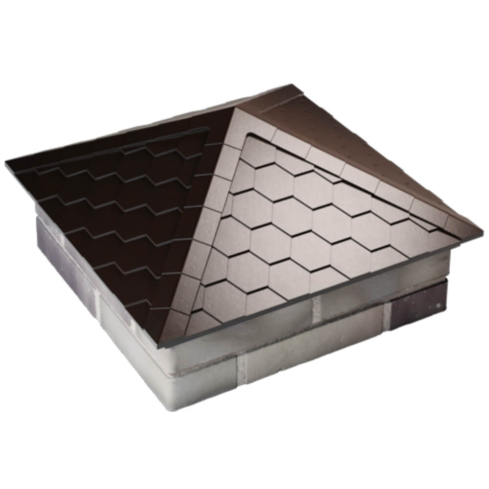 Колпак Zking Эверест Коричневый на столб 2х2 кирпича (535х535мм) Сочи фото