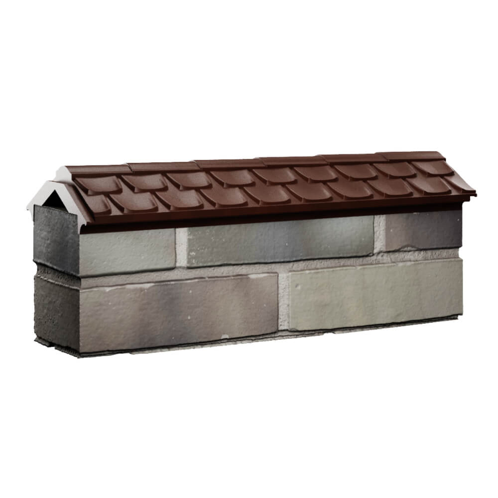 Парапет Zking Эльбрус Коричневый с посадкой на 0.5 кирпича (130мм) Сочи фото