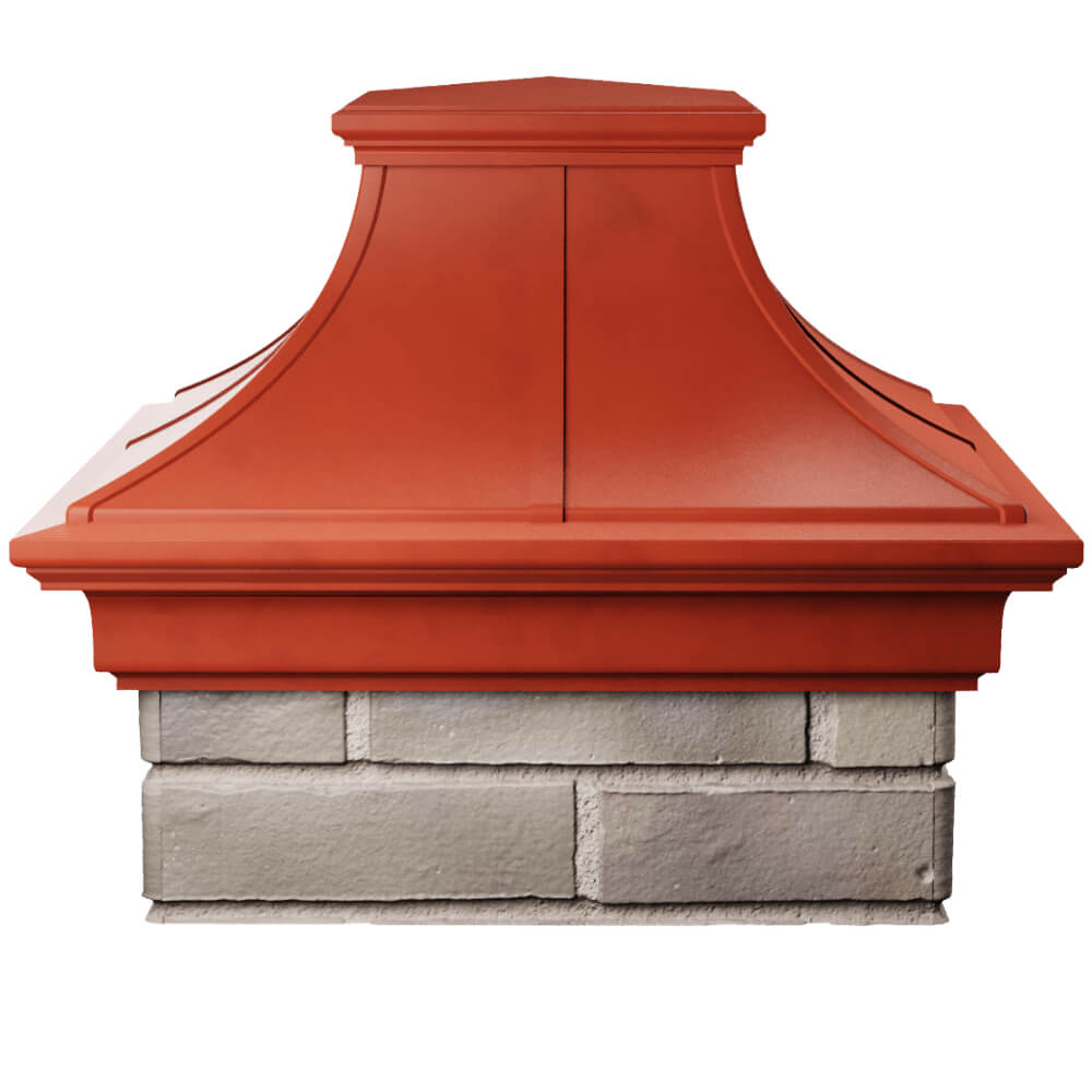 Колпак Zking Монблан Премиум Красный на столб 1.5х1.5 кирпича (385х385мм) Сочи фото