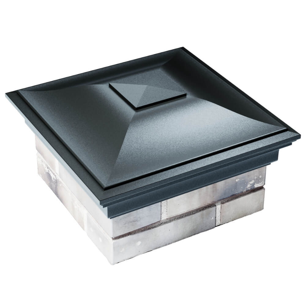 Колпак Zking Монблан Черный на столб 1.5х1.5 кирпича (385х385мм) в Сочи фото