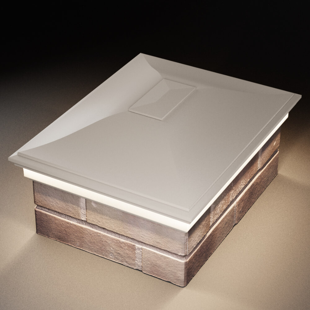 Колпак Zking Монблан Бежевый на столб 2х1.5 кирпича (515х385мм) c подсветкой в Сочи фото