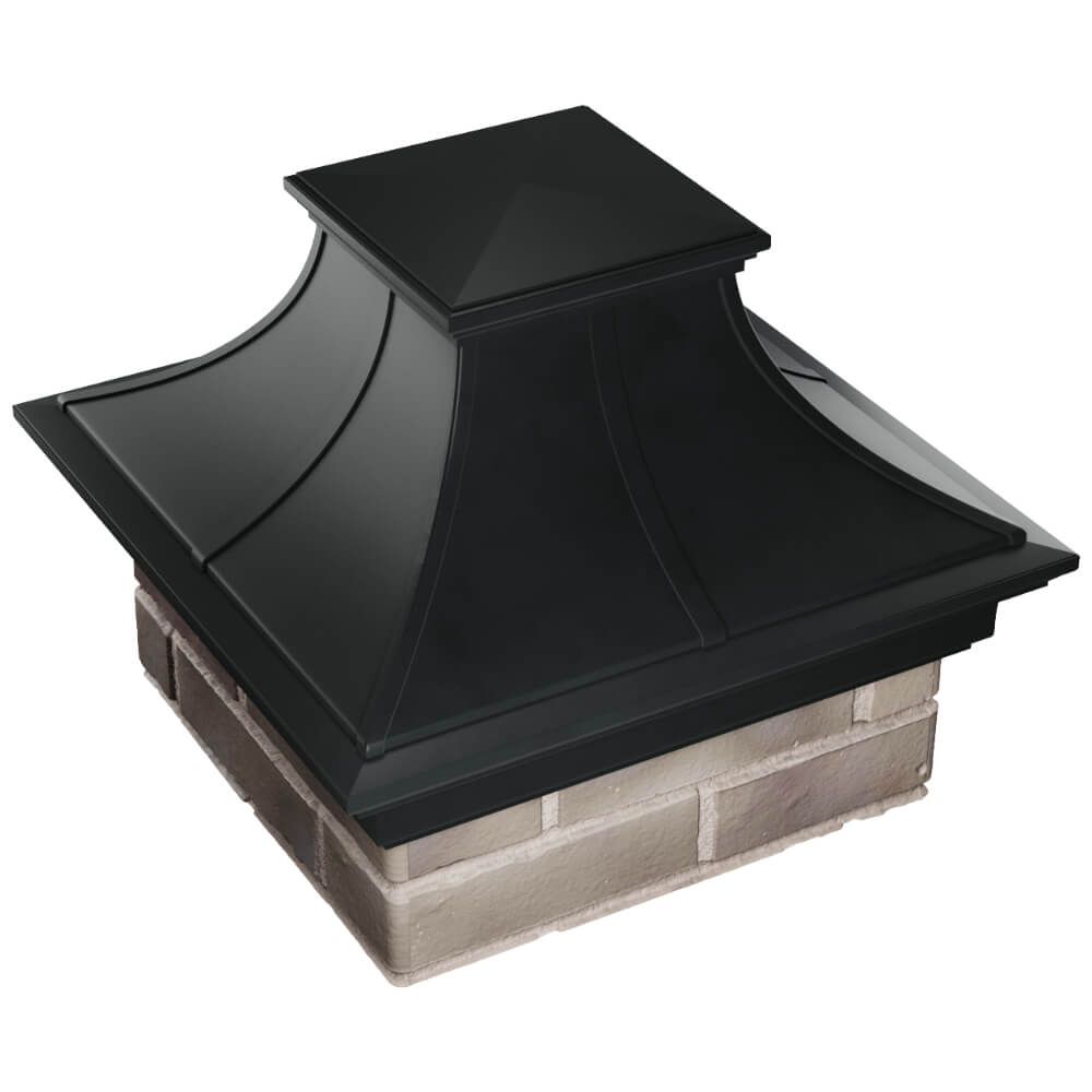 Колпак Zking Монблан Премиум Черный на столб 1.5х1.5 кирпича (385х385мм) в Сочи фото