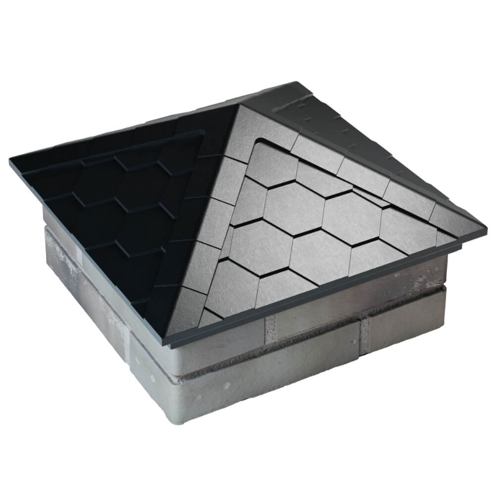 Колпак Zking Эверест Черный на столб 1.5х1.5 кирпича (390х390мм) в Сочи фото