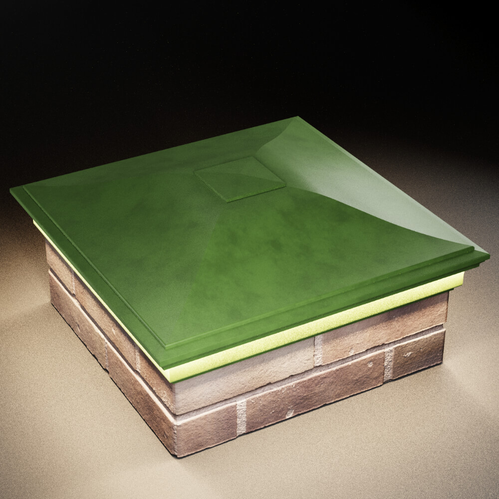 Колпак Zking Монблан Зеленый на столб 2х2 кирпича (515х515мм) c подсветкой в Сочи фото