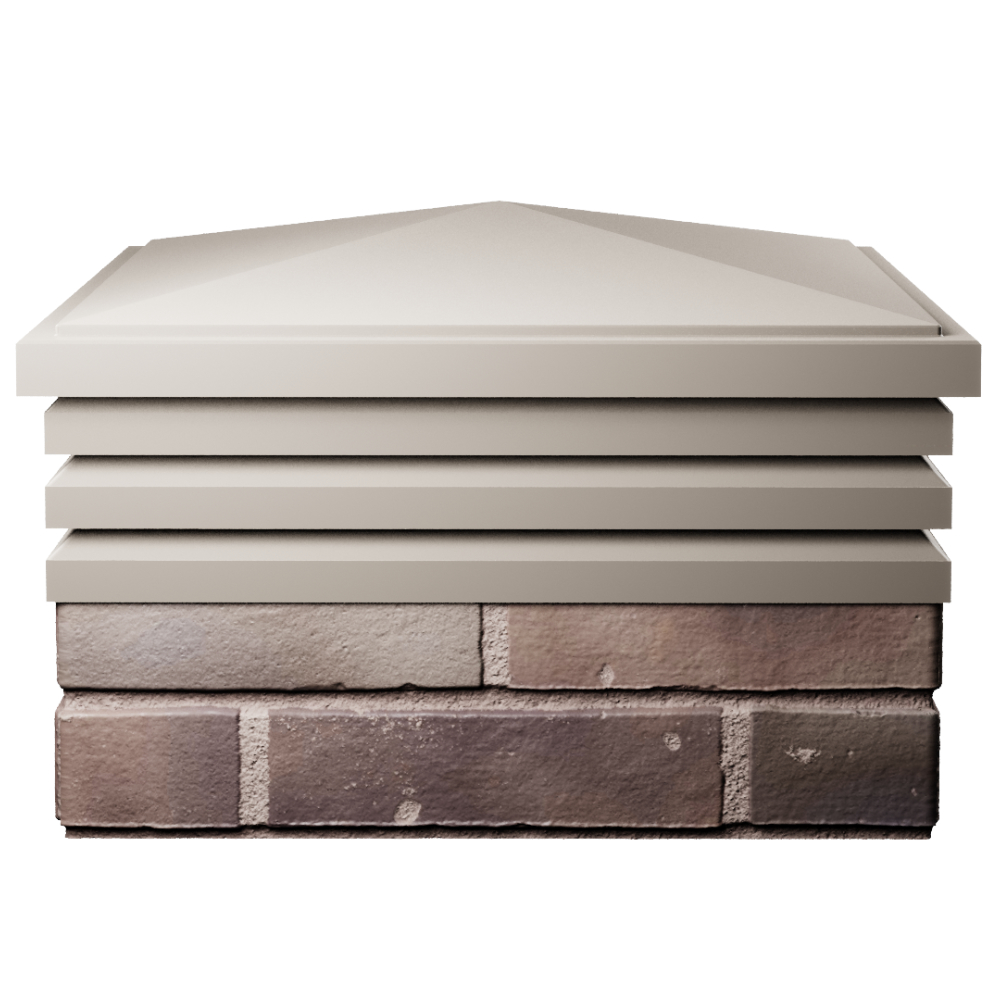 Колпак Zking Бона ХайТек Бежевый на столб 2х2 кирпича (513х513мм) Сочи фото