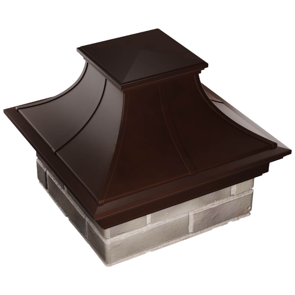 Колпак Zking Монблан Премиум Коричневый на столб 1.5х1.5 кирпича (385х385мм) в Сочи фото