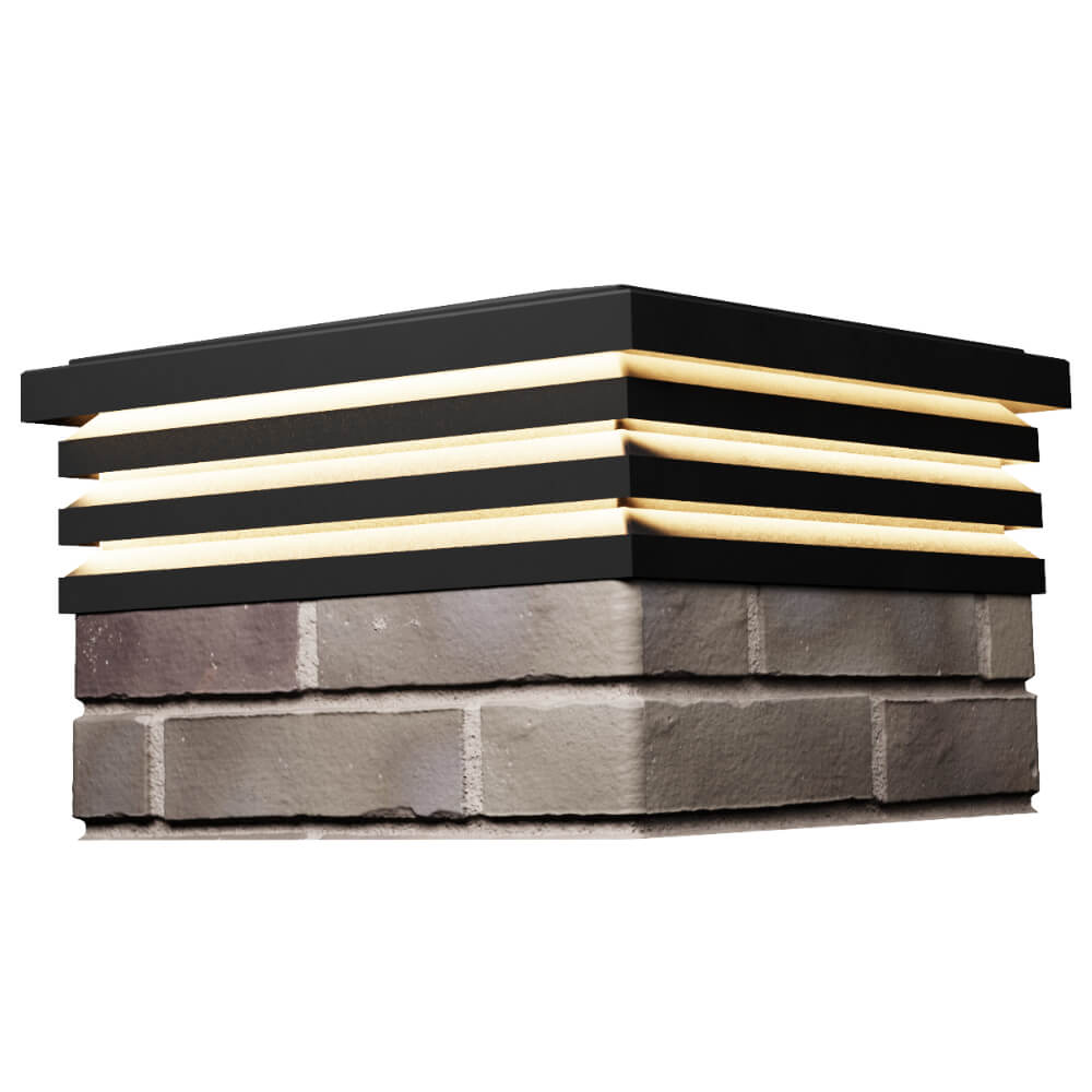 Колпак Zking Бона ХайТек Черный на столб 1.5х1.5 кирпича (385х385мм) с подсветкой в Сочи фото