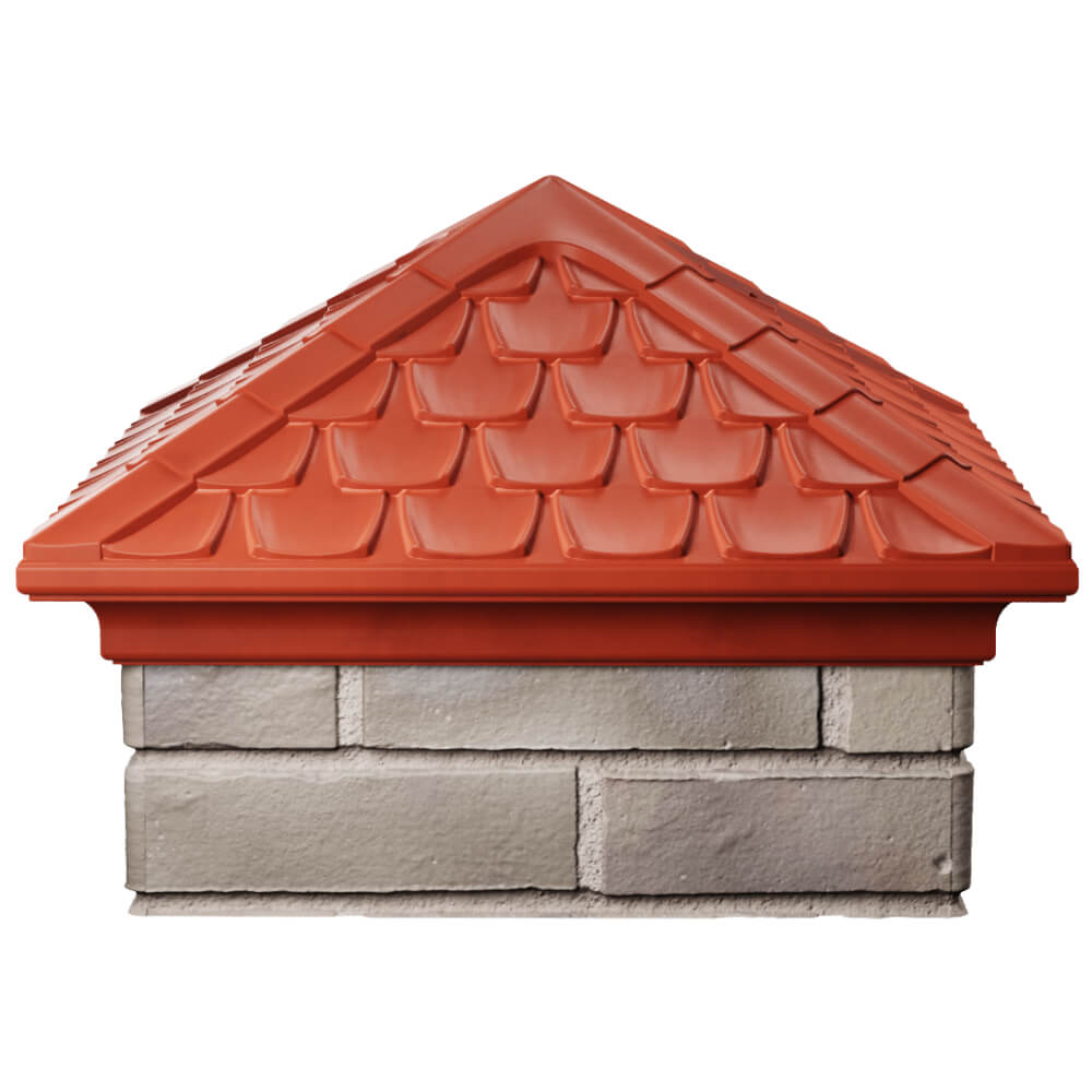 Колпак Zking Эльбрус Красный на столб 1.5х1.5 кирпича (385х385мм) Сочи фото