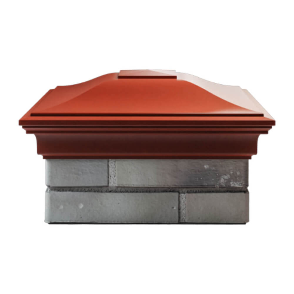 Колпак Zking Монблан Красный на столб 1.5х1.5 еврокирпича 0.7НФ (355х355мм) Сочи фото