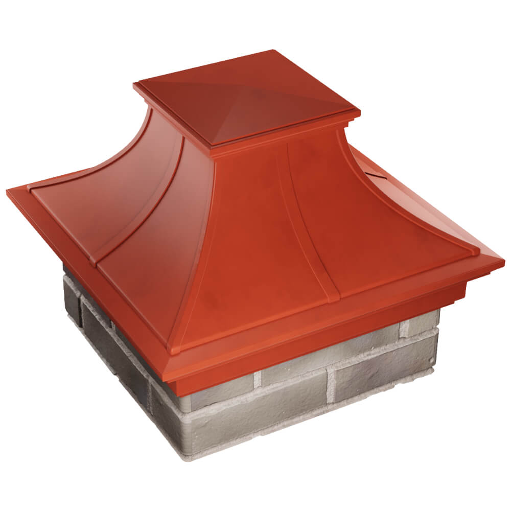 Колпак Zking Монблан Премиум Красный на столб 1.5х1.5 кирпича (385х385мм) в Сочи фото