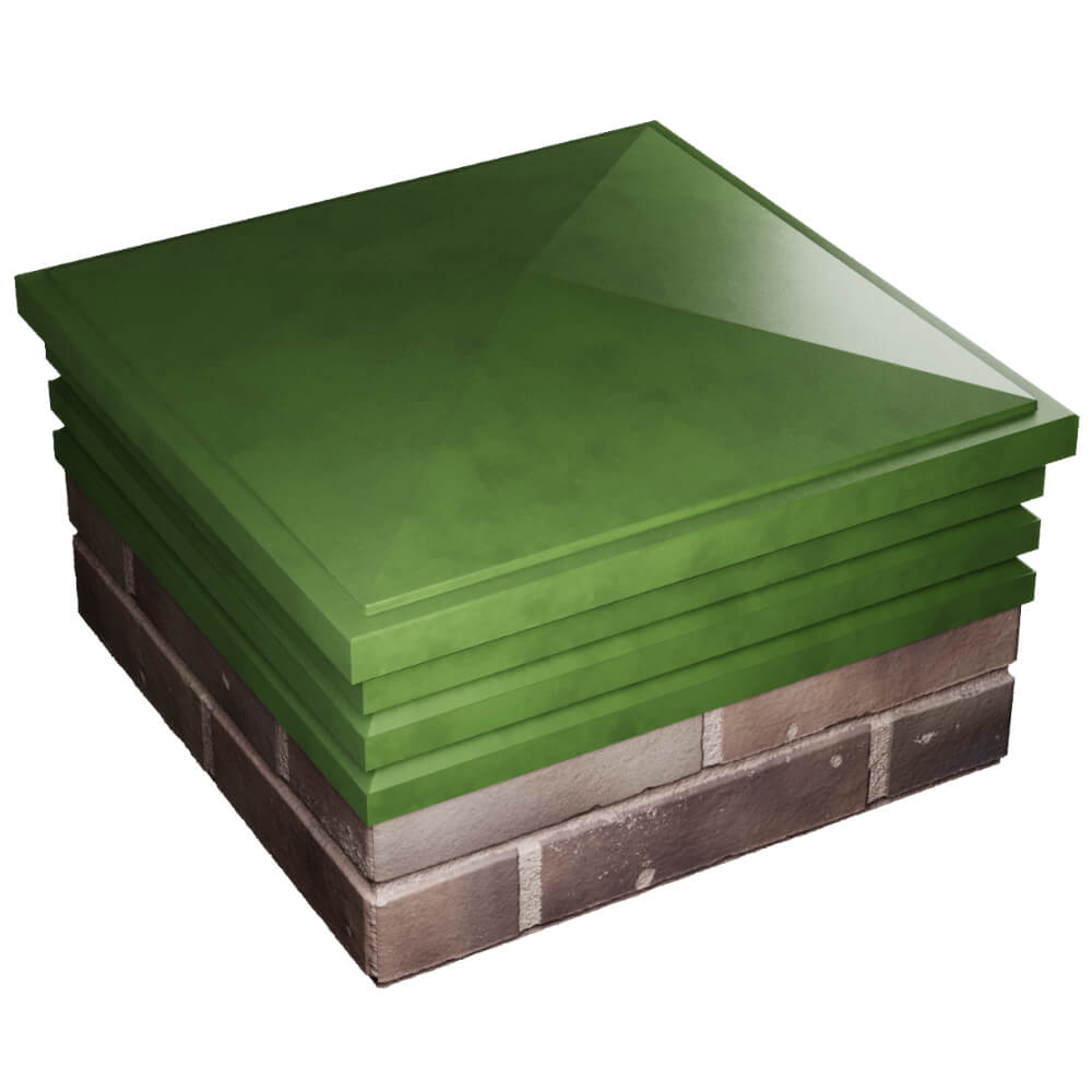 Колпак Zking Бона ХайТек Зеленый на столб 2х2 кирпича (513х513мм) в Сочи фото