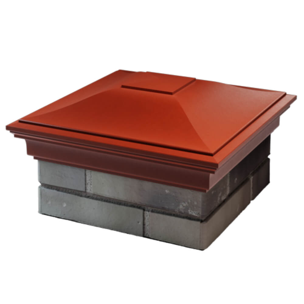 Колпак Zking Монблан Красный на столб 1.5х1.5 кирпича (385х385мм) в Сочи фото