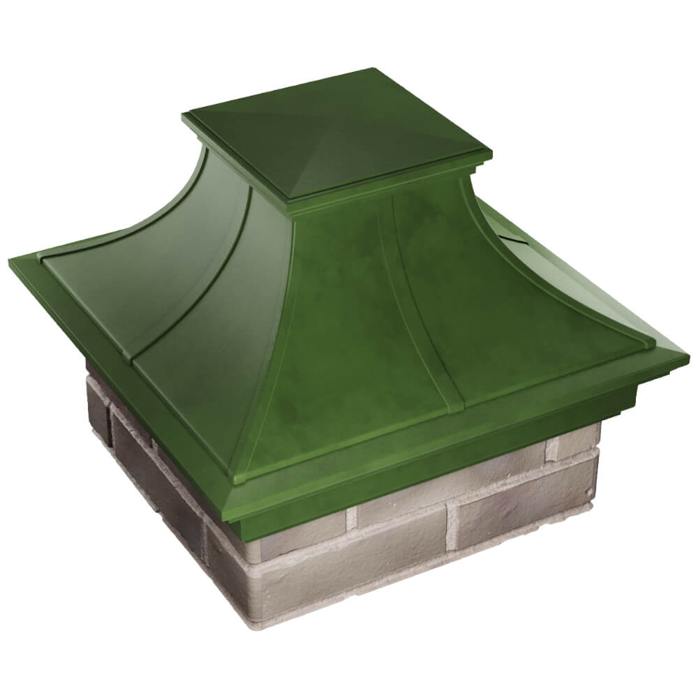 Колпак Zking Монблан Премиум Зеленый на столб 1.5х1.5 кирпича (385х385мм) в Сочи фото