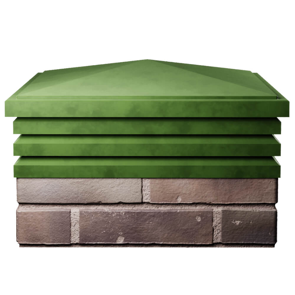 Колпак Zking Бона ХайТек Зеленый на столб 2х2 кирпича (513х513мм) Сочи фото