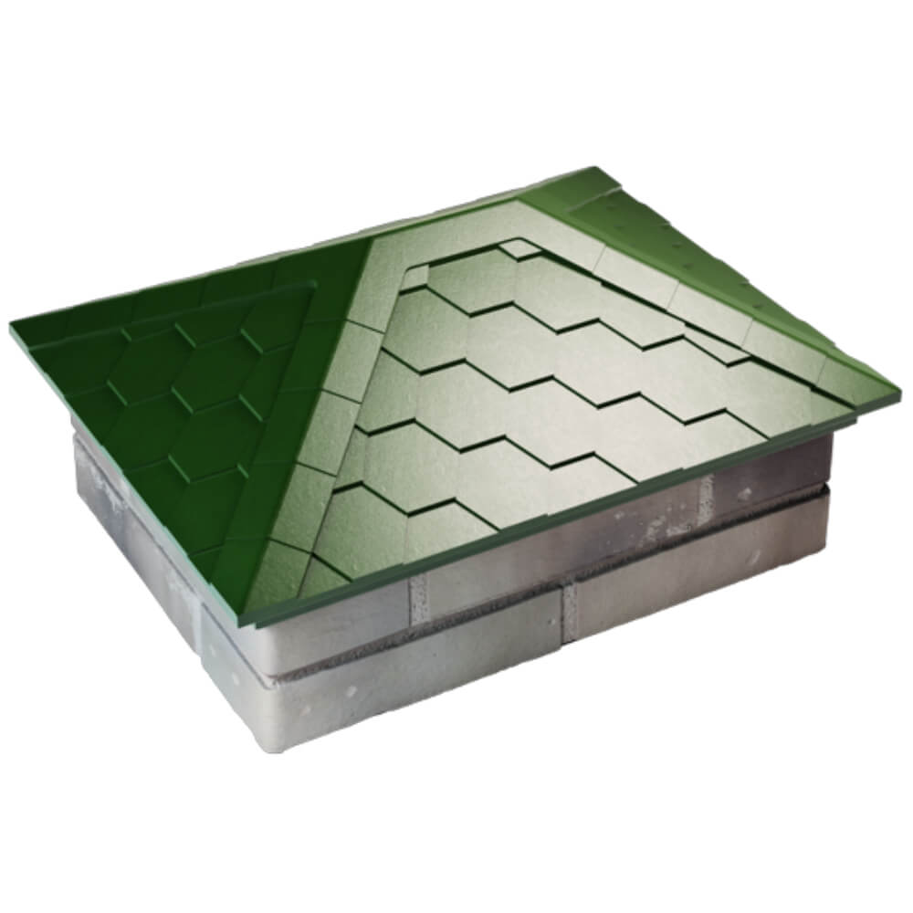 Колпак Zking Эверест Зеленый на столб 2х1.5 кирпича (520х390мм) Сочи фото