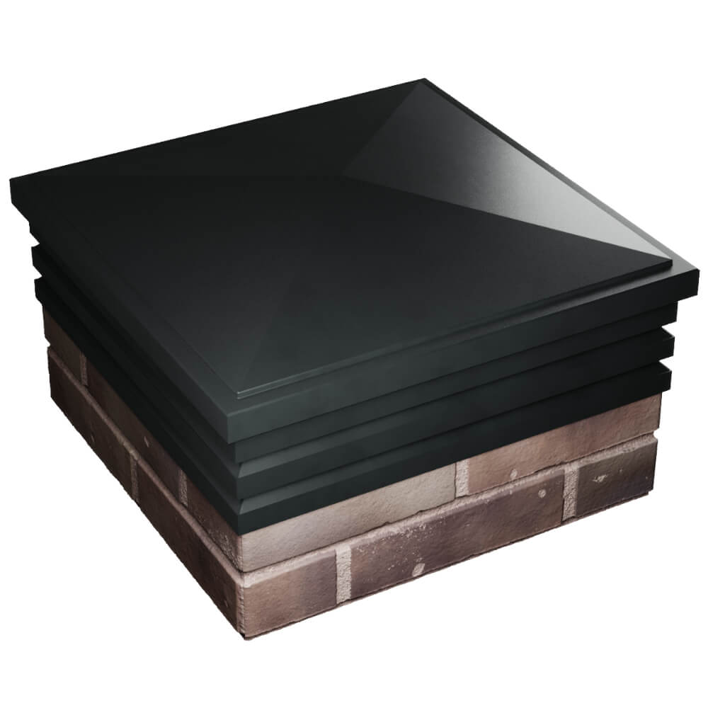 Колпак Zking Бона ХайТек Черный на столб 2х2 кирпича (513х513мм) в Сочи фото