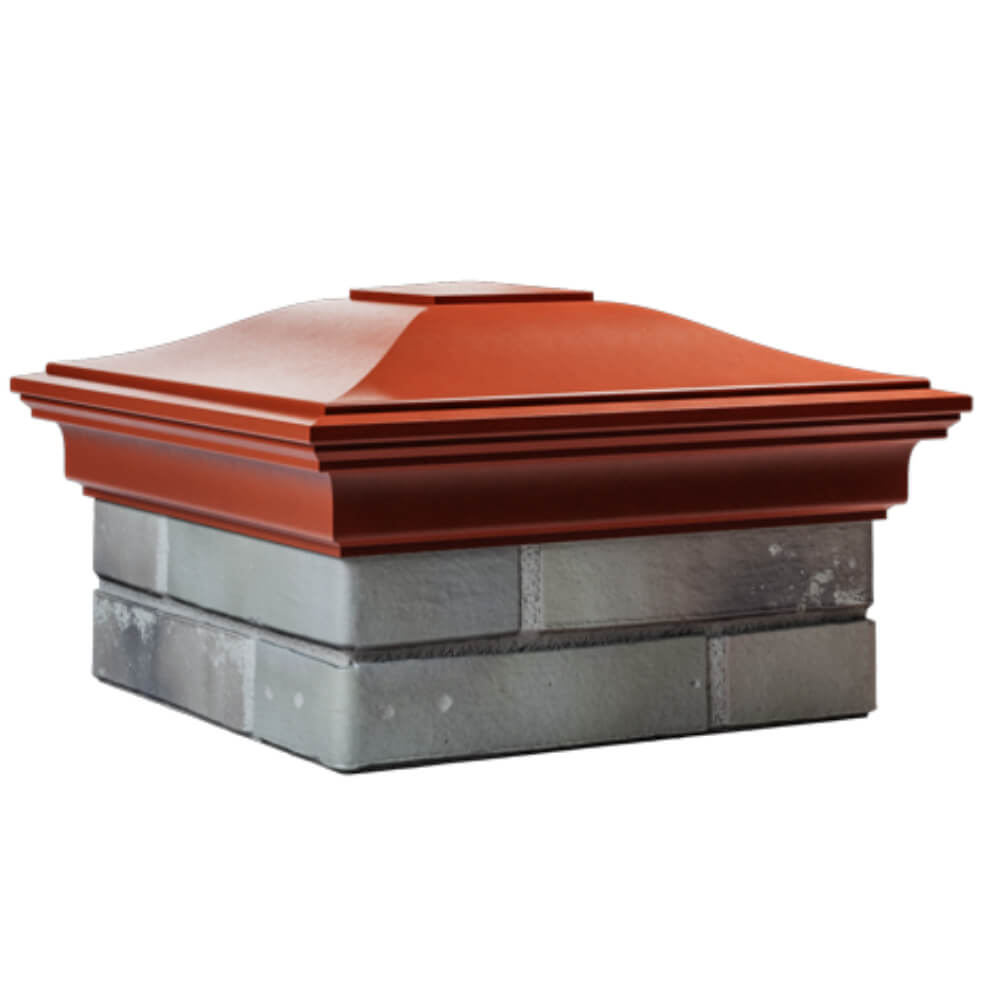 Колпак Zking Монблан Красный на столб 1.5х1.5 кирпича (385х385мм) в Сочи фото