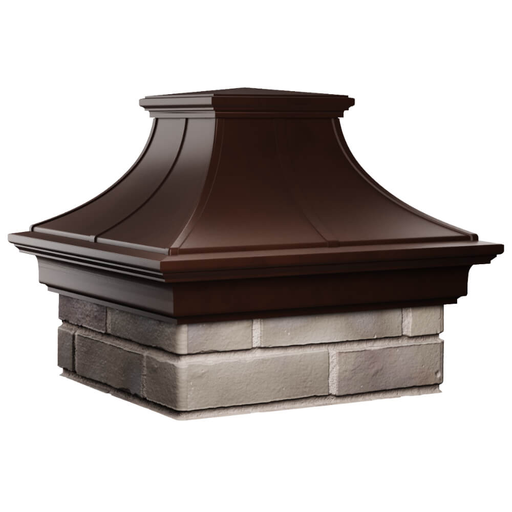 Колпак Zking Монблан Премиум Коричневый на столб 1.5х1.5 кирпича (385х385мм) в Сочи фото