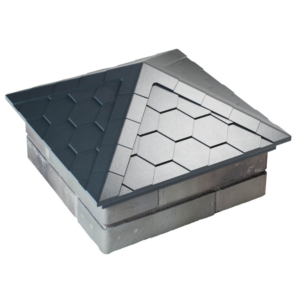 Колпак Zking Эверест Серый на столб 1.5х1.5 кирпича (390х390мм) в Сочи фото